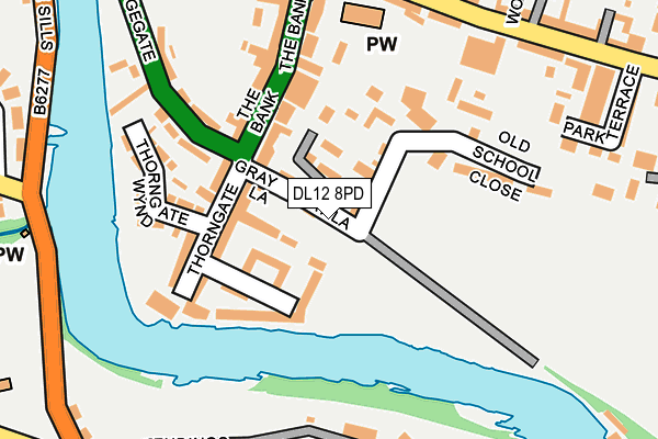 DL12 8PD map - OS OpenMap – Local (Ordnance Survey)