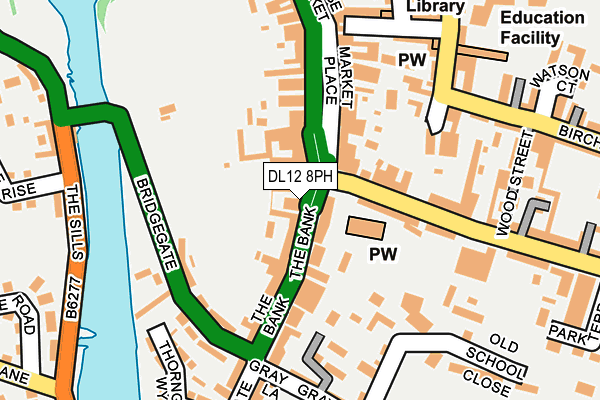 DL12 8PH map - OS OpenMap – Local (Ordnance Survey)