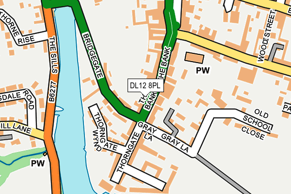 DL12 8PL map - OS OpenMap – Local (Ordnance Survey)