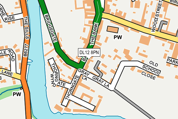 DL12 8PN map - OS OpenMap – Local (Ordnance Survey)