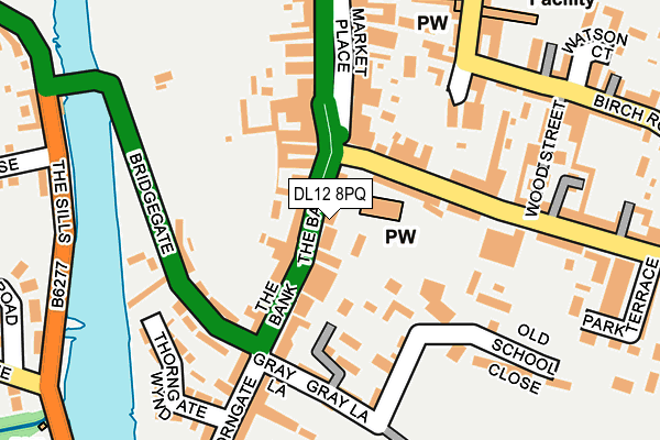 DL12 8PQ map - OS OpenMap – Local (Ordnance Survey)