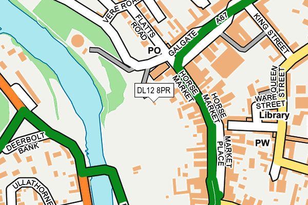 DL12 8PR map - OS OpenMap – Local (Ordnance Survey)
