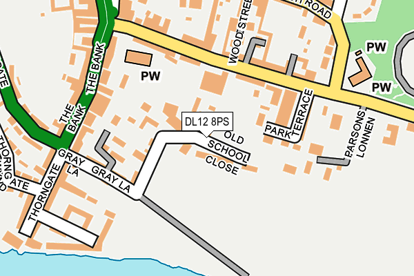 DL12 8PS map - OS OpenMap – Local (Ordnance Survey)