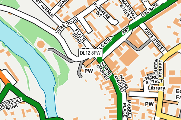 DL12 8PW map - OS OpenMap – Local (Ordnance Survey)