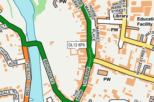 DL12 8PX map - OS OpenMap – Local (Ordnance Survey)