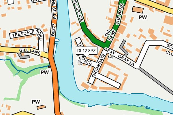 DL12 8PZ map - OS OpenMap – Local (Ordnance Survey)