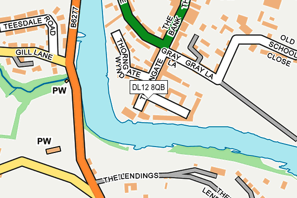 DL12 8QB map - OS OpenMap – Local (Ordnance Survey)