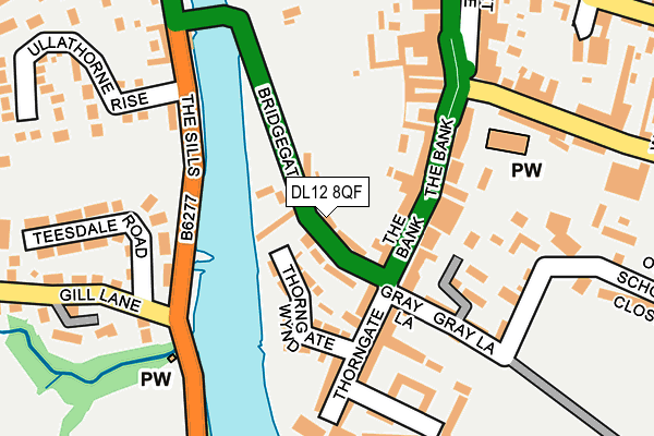 DL12 8QF map - OS OpenMap – Local (Ordnance Survey)