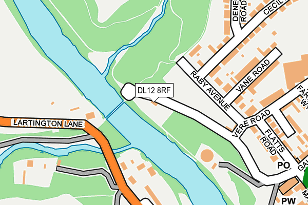 DL12 8RF map - OS OpenMap – Local (Ordnance Survey)