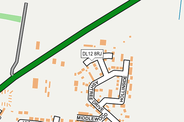 DL12 8RJ map - OS OpenMap – Local (Ordnance Survey)