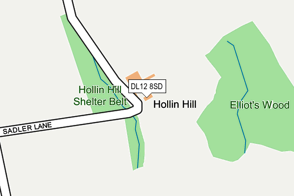 DL12 8SD map - OS OpenMap – Local (Ordnance Survey)