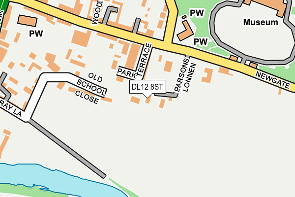 DL12 8ST map - OS OpenMap – Local (Ordnance Survey)