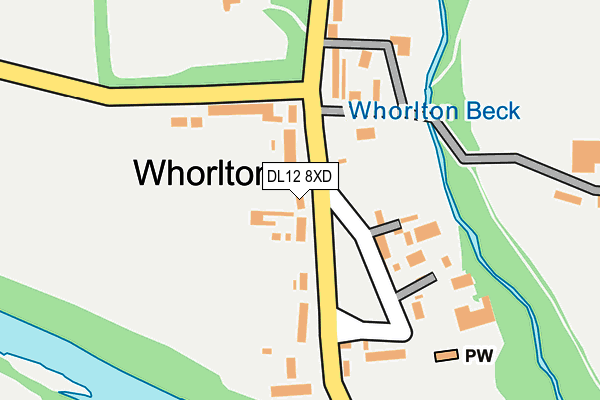 DL12 8XD map - OS OpenMap – Local (Ordnance Survey)