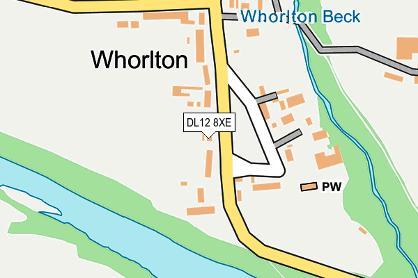 DL12 8XE map - OS OpenMap – Local (Ordnance Survey)