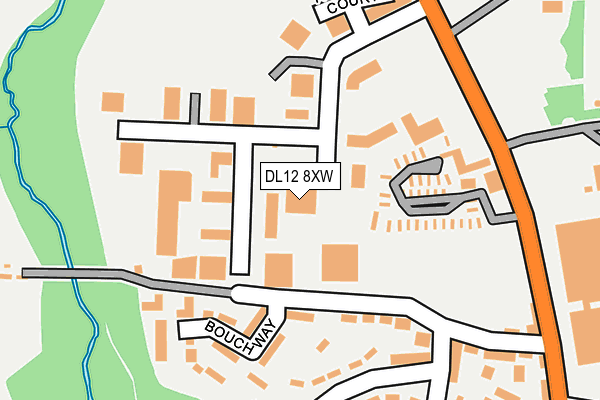 DL12 8XW map - OS OpenMap – Local (Ordnance Survey)