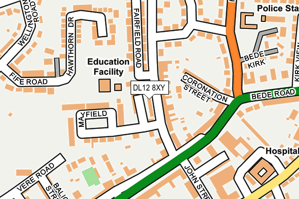 DL12 8XY map - OS OpenMap – Local (Ordnance Survey)