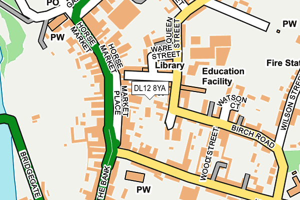 DL12 8YA map - OS OpenMap – Local (Ordnance Survey)