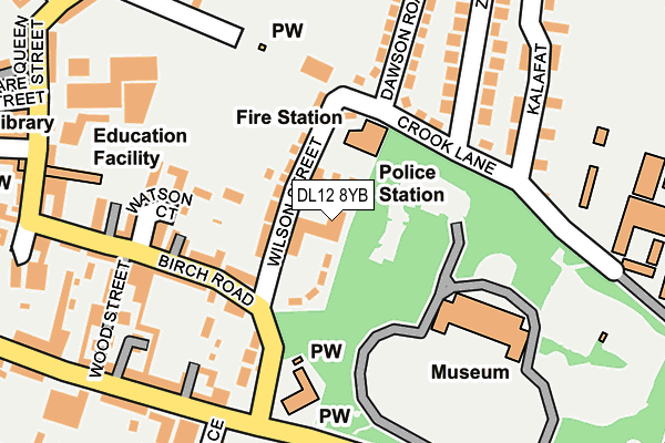 DL12 8YB map - OS OpenMap – Local (Ordnance Survey)