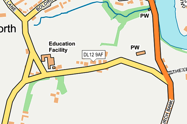 DL12 9AF map - OS OpenMap – Local (Ordnance Survey)