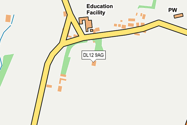 DL12 9AG map - OS OpenMap – Local (Ordnance Survey)