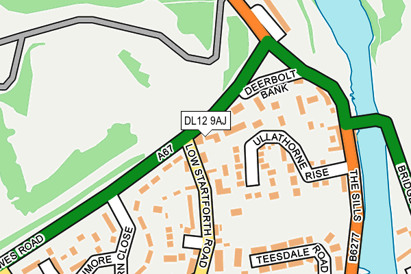 DL12 9AJ map - OS OpenMap – Local (Ordnance Survey)