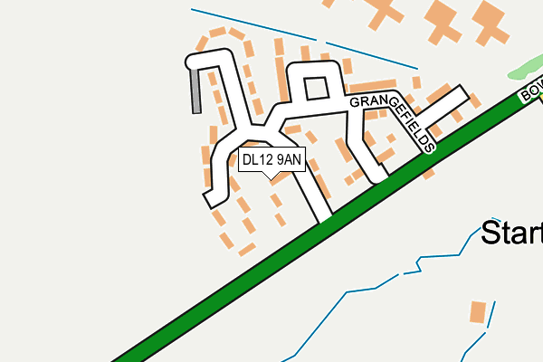 DL12 9AN map - OS OpenMap – Local (Ordnance Survey)
