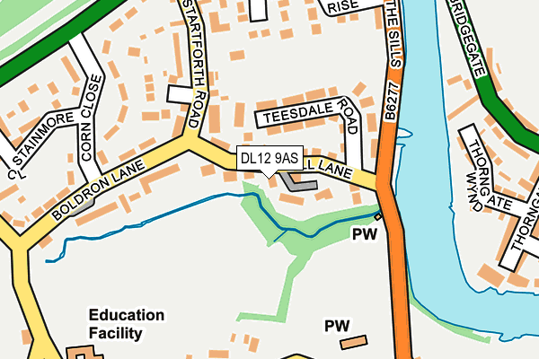 DL12 9AS map - OS OpenMap – Local (Ordnance Survey)