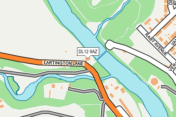 DL12 9AZ map - OS OpenMap – Local (Ordnance Survey)