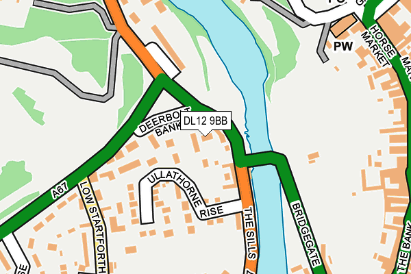 DL12 9BB map - OS OpenMap – Local (Ordnance Survey)