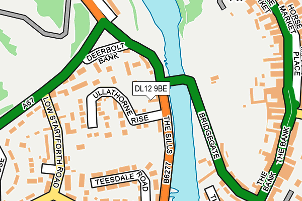DL12 9BE map - OS OpenMap – Local (Ordnance Survey)