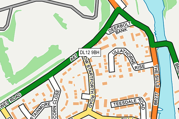 DL12 9BH map - OS OpenMap – Local (Ordnance Survey)