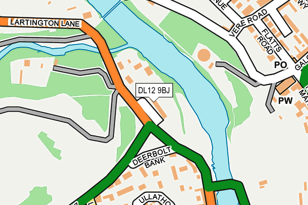 DL12 9BJ map - OS OpenMap – Local (Ordnance Survey)