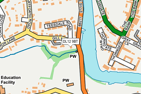 DL12 9BT map - OS OpenMap – Local (Ordnance Survey)