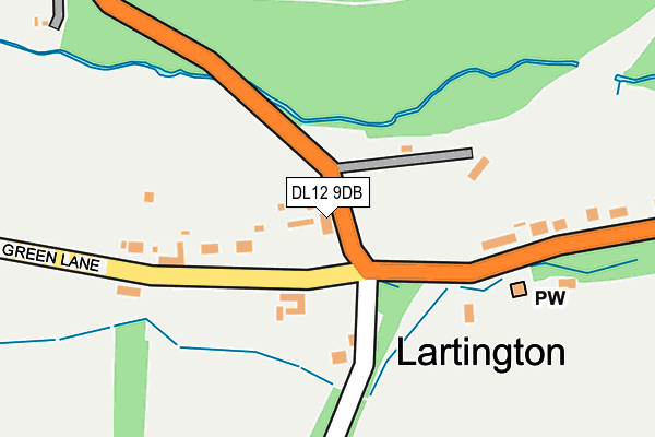 DL12 9DB map - OS OpenMap – Local (Ordnance Survey)