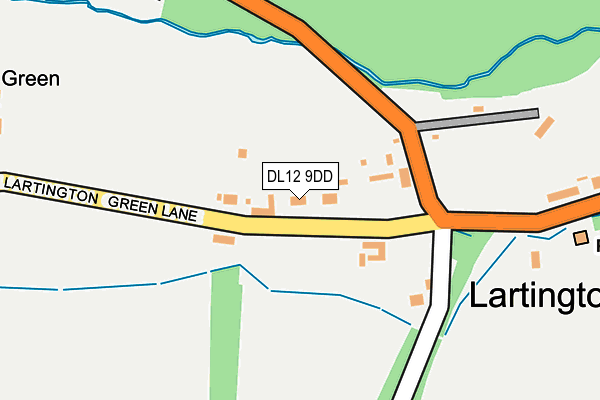 DL12 9DD map - OS OpenMap – Local (Ordnance Survey)