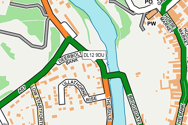 DL12 9DU map - OS OpenMap – Local (Ordnance Survey)