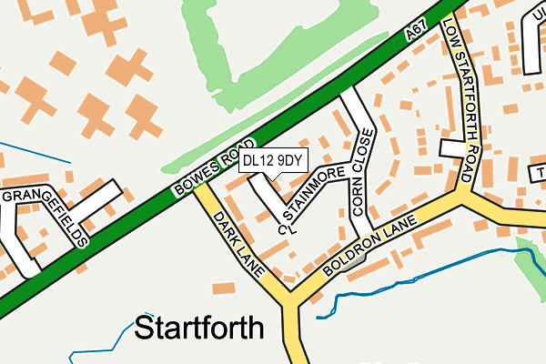 DL12 9DY map - OS OpenMap – Local (Ordnance Survey)