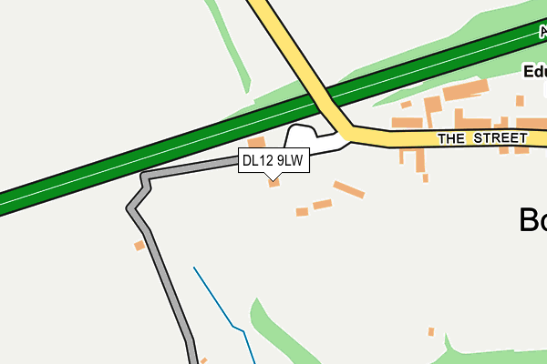 DL12 9LW map - OS OpenMap – Local (Ordnance Survey)