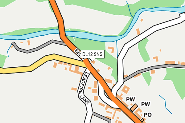 DL12 9NS map - OS OpenMap – Local (Ordnance Survey)