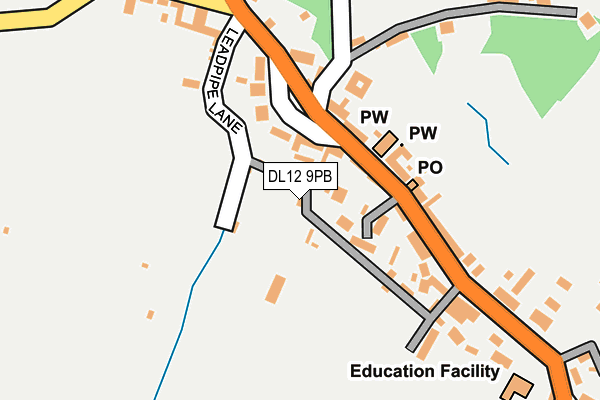 DL12 9PB map - OS OpenMap – Local (Ordnance Survey)