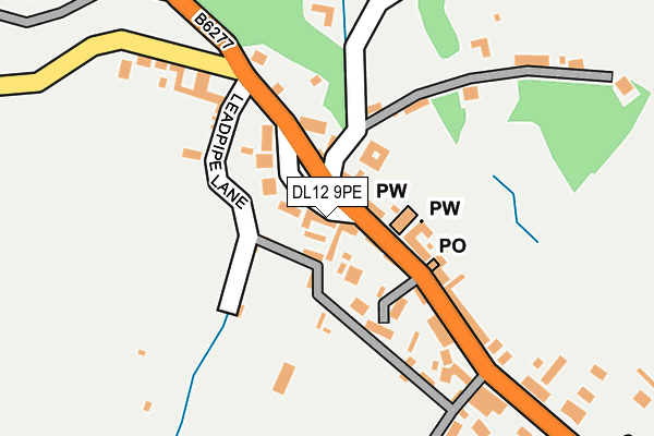 DL12 9PE map - OS OpenMap – Local (Ordnance Survey)