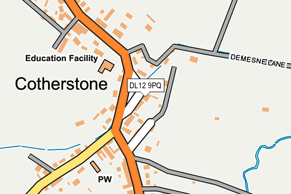DL12 9PQ map - OS OpenMap – Local (Ordnance Survey)