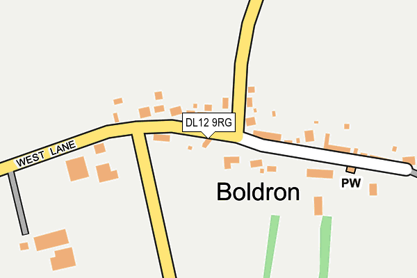 DL12 9RG map - OS OpenMap – Local (Ordnance Survey)