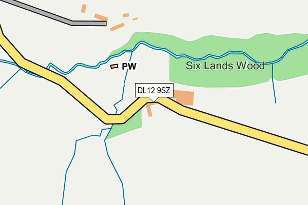 DL12 9SZ map - OS OpenMap – Local (Ordnance Survey)