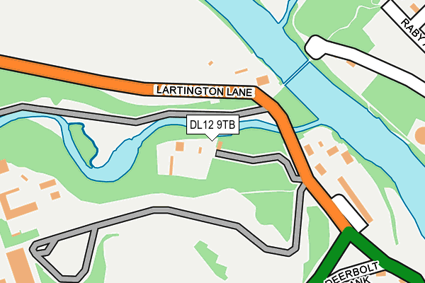 DL12 9TB map - OS OpenMap – Local (Ordnance Survey)