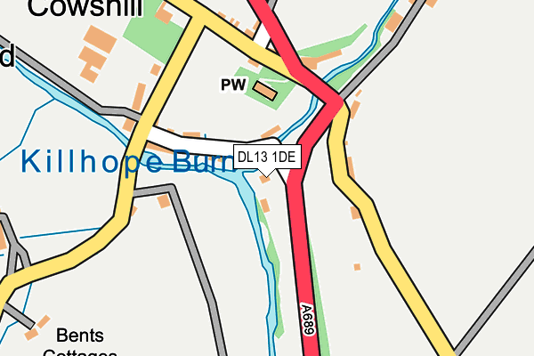 DL13 1DE map - OS OpenMap – Local (Ordnance Survey)