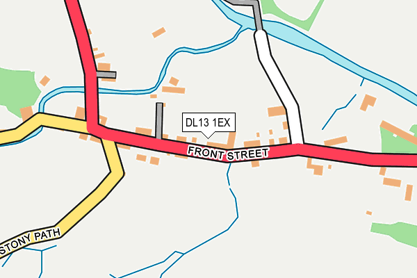 DL13 1EX map - OS OpenMap – Local (Ordnance Survey)