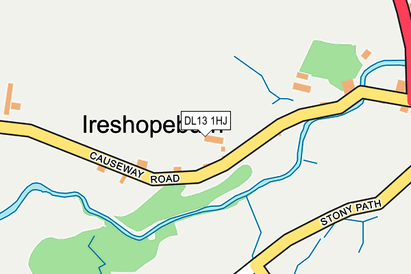 DL13 1HJ map - OS OpenMap – Local (Ordnance Survey)