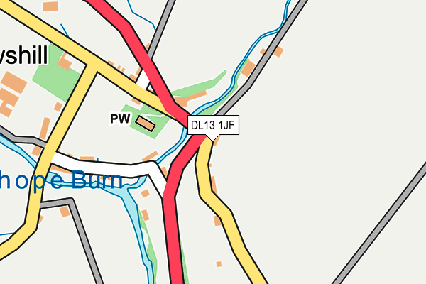 DL13 1JF map - OS OpenMap – Local (Ordnance Survey)