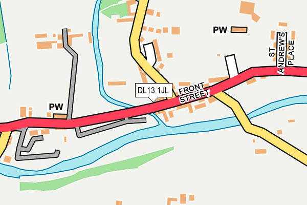 DL13 1JL map - OS OpenMap – Local (Ordnance Survey)